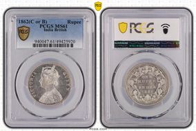 1862(C or B) Rupee MS61