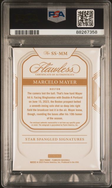 2023 Panini Flawless Star Spangled Signatures Marcelo Mayer #Ssmm (Star Spangled Sig-Ruby) Nm-Mt 8 back