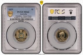 2023 $2 Matildas - Dark Green Colorized MS66