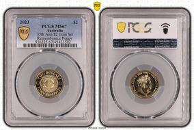 2023 $2 35th Ann $2 Coin Set Remembrance Poppy MS67
