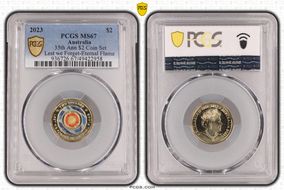2023 $2 35th Ann $2 Coin Set Colorized Lest we Forget-Eternal Flame MS67