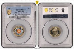 2023 $2 35th Ann $2 Coin Set Colorized Lest we Forget-Eternal Flame MS67