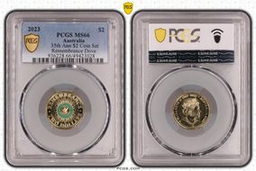 2023 $2 35th Ann $2 Coin Set Colorized Remembrance Dove MS66