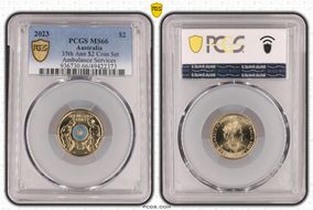 2023 $2 35th Ann $2 Coin Set Colorized Ambulance Services MS66