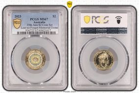 2023 $2 35th Ann $2 Coin Set Colorized Lest We Forget-Memorial Dome MS67