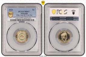 2023 $2 35th Ann $2 Coin Set Colorized Lest We Forget-Memorial Dome MS67