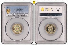 2023 $2 35th Ann $2 Coin Set Colorized Lest We Forget-Memorial Dome MS66