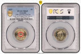 2023 $2 35th Ann $2 Coin Set Colorized Lest we Forget-War Graves MS65
