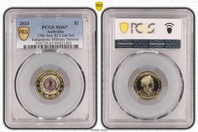 2023 $2 35th Ann $2 Coin Set Colorized Indigenous Military Service MS67
