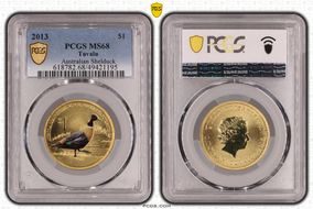 2013 $1 Australian Shelduck Colorized MS68