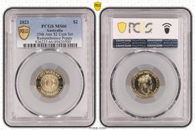 2023 $2 35th Ann $2 Coin Set Remembrance Poppy MS66