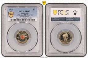 2023 $2 35th Ann $2 Coin Set Colorized Firefighters MS67
