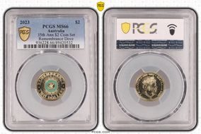 2023 $2 35th Ann $2 Coin Set Colorized Remembrance Dove MS66