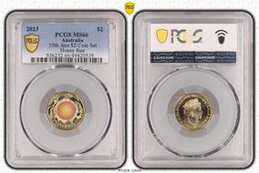 2023 $2 35th Ann $2 Coin Set Colorized Honey Bee MS66