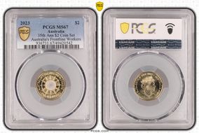 2023 $2 35th Ann $2 Coin Set Colorized Australia's Frontline Workers MS67