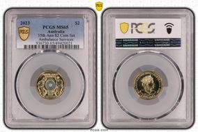 2023 $2 35th Ann $2 Coin Set Colorized Ambulance Services MS65