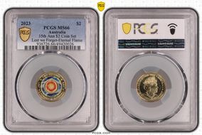 2023 $2 35th Ann $2 Coin Set Colorized Lest we Forget-Eternal Flame MS66