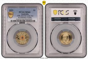 2023 $2 35th Ann $2 Coin Set Colorized In Flanders Fields MS66