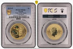 2013-P $1 Year of the Snake Colorized MS68