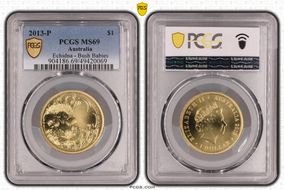 2013-P $1 Echidna - Bush Babies MS69