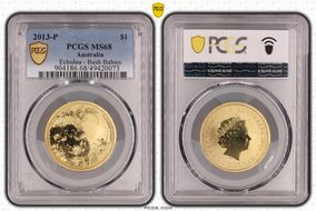 2013-P $1 Echidna - Bush Babies MS68