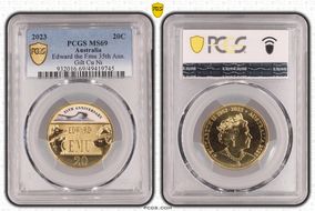 2023 20C Edward the Emu 35th Ann. Gilt CuNi MS69