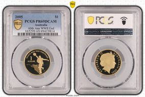 2005 $1 End of WWII - Dancing Man Al-Bronze PR69DCAM