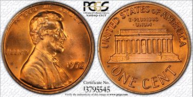 1972 1C Doubled Die Obverse MS66RD