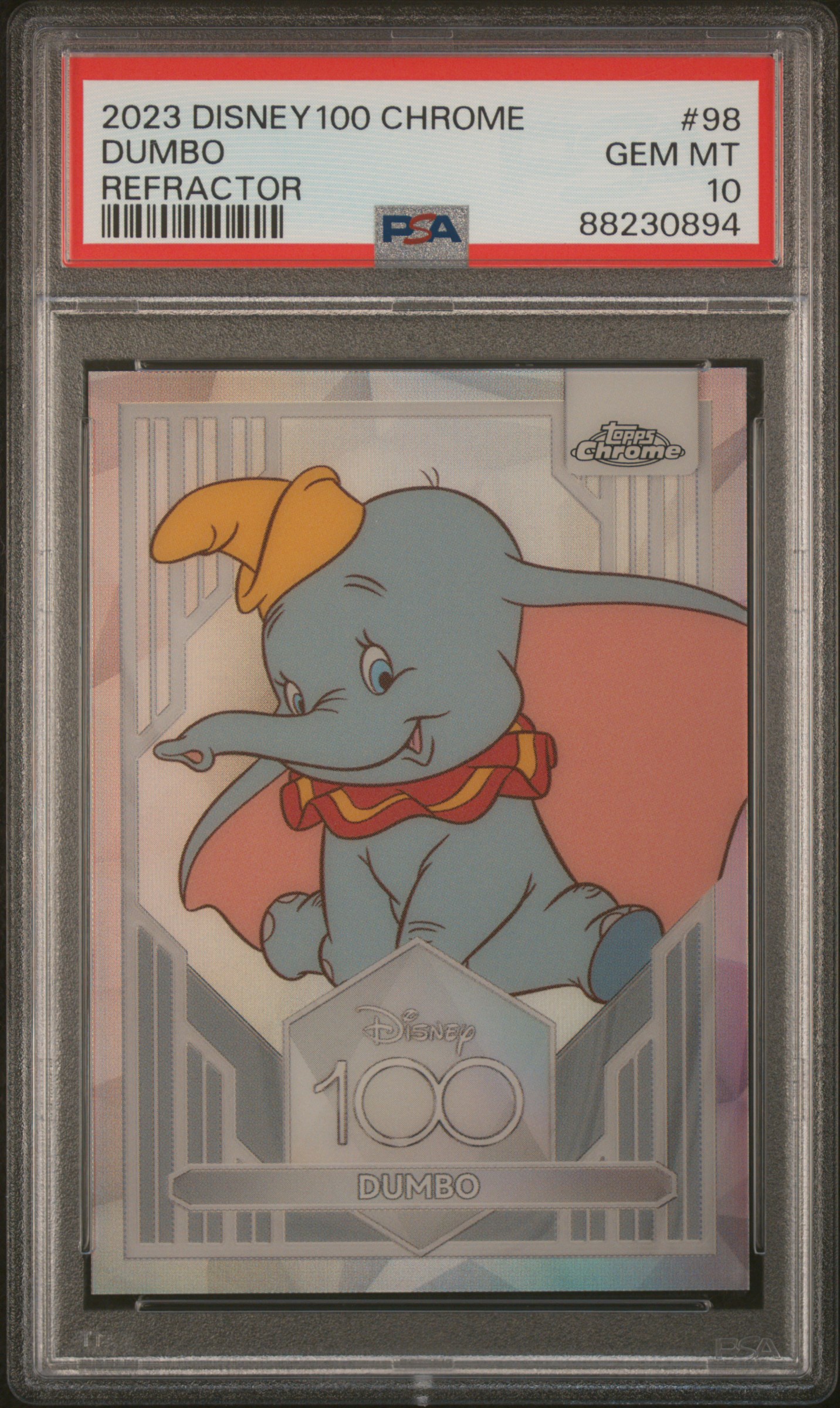 2023 Topps Chrome Disney100 Dumbo #98 (Refractor) Gem Mt 10 front
