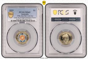 2023 $2 35th Ann $2 Coin Set Colorized Lest we Forget-Eternal Flame MS65