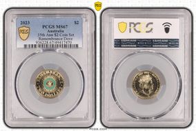 2023 $2 35th Ann $2 Coin Set Colorized Remembrance Dove MS67