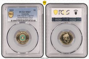 2023 $2 35th Ann $2 Coin Set Colorized Remembrance Dove MS67