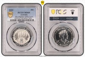 2023 50C Her Majesty QEII Cu-Ni Six Effigies MS69