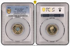 2023 $2 35th Ann $2 Coin Set Colorized Ambulance Services MS67