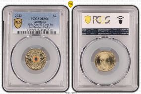2023 $2 35th Ann $2 Coin Set Colorized In Flanders Fields MS66