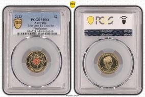 2023 $2 35th Ann $2 Coin Set Colorized Firefighters MS64