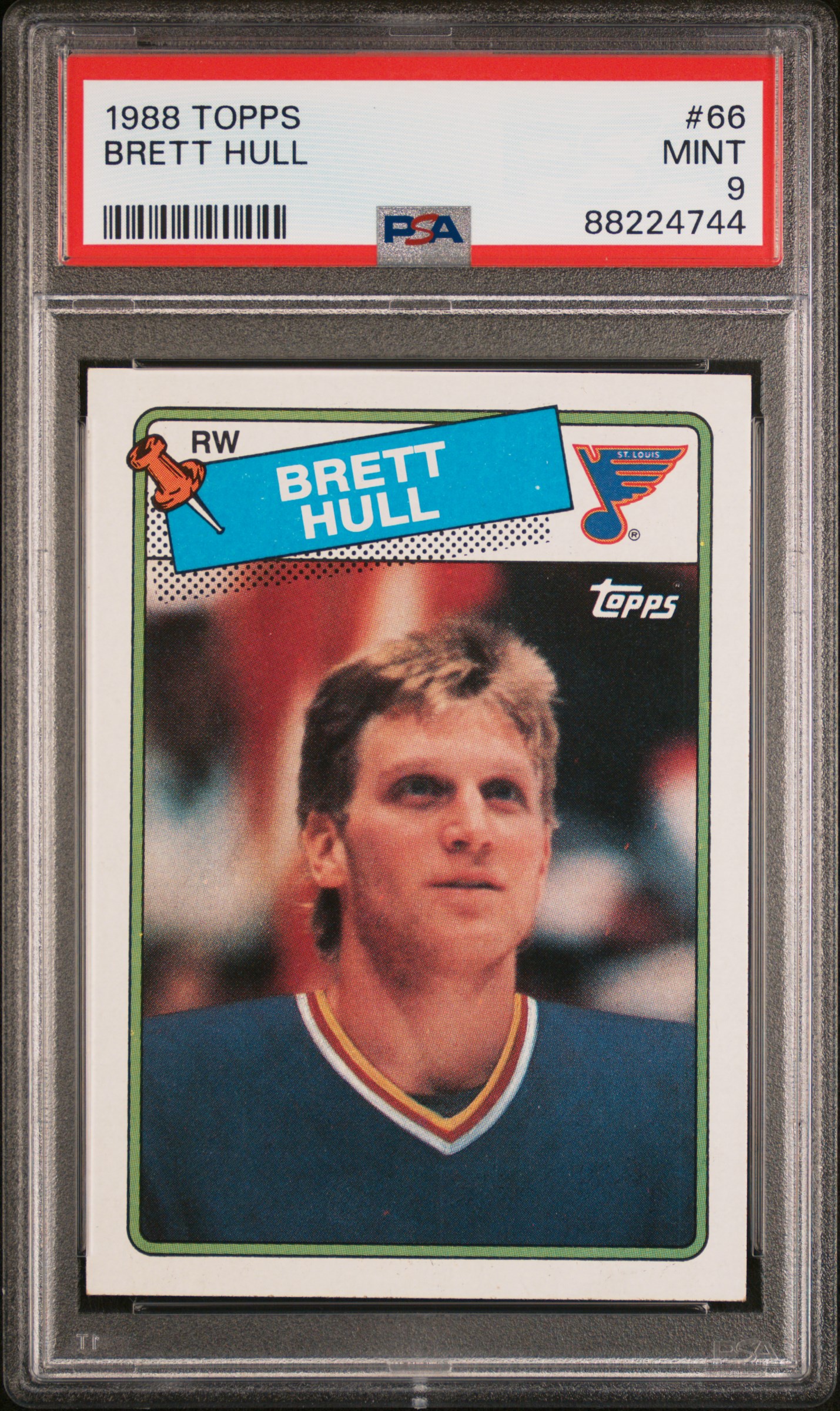 1988 Topps #66 Brett Hull Rookie Card – PSA MINT 9