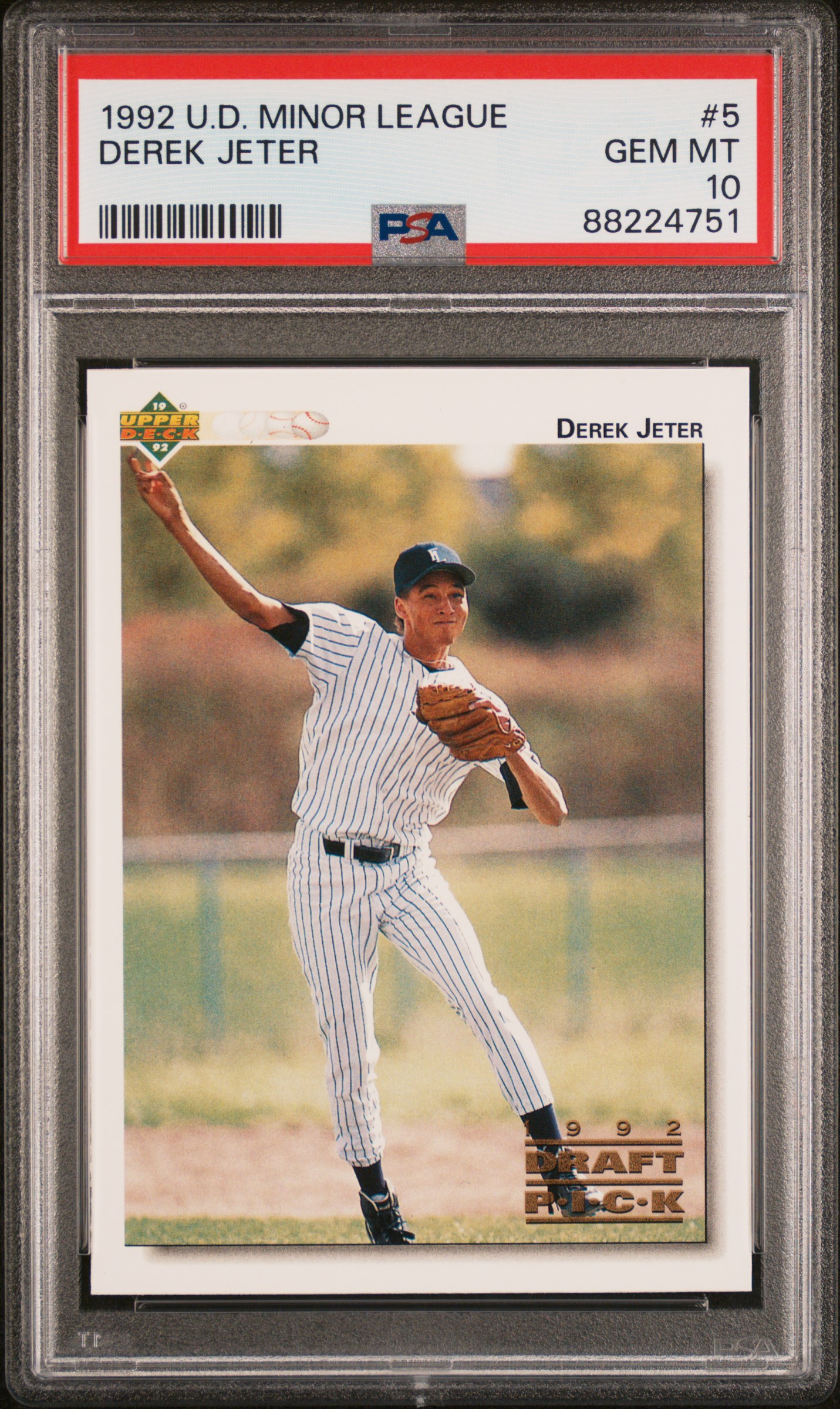 1992 Upper Deck Minor League #5 Derek Jeter Rookie Card – PSA GEM MT 10