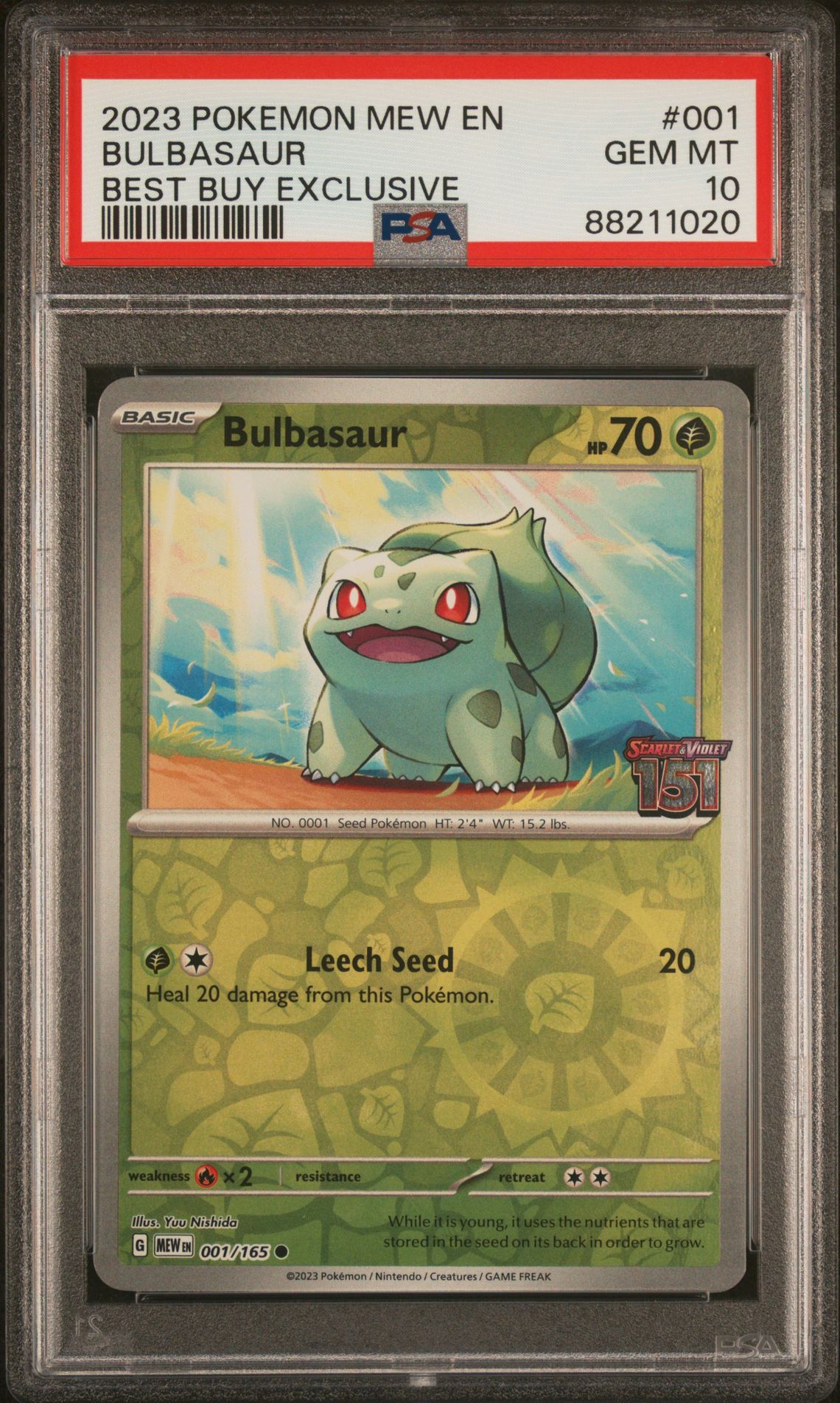 2023 Pokemon POKEMON MEW EN-151 BEST BUY EXCLUSIVE #001 Bulbasaur front
