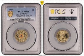 2023 $2 35th Ann $2 Coin Set Colorized In Flanders Fields MS65