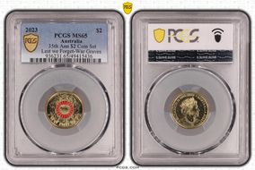 2023 $2 35th Ann $2 Coin Set Colorized Lest we Forget-War Graves MS65