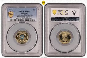 2023 $2 35th Ann $2 Coin Set Colorized Ambulance Services MS67