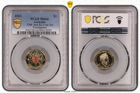 2023 $2 35th Ann $2 Coin Set Colorized Firefighters MS64