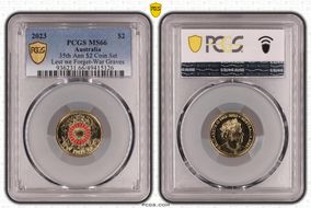 2023 $2 35th Ann $2 Coin Set Colorized Lest we Forget-War Graves MS66