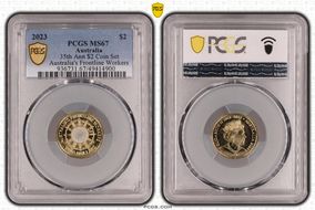 2023 $2 35th Ann $2 Coin Set Colorized Australia's Frontline Workers MS67