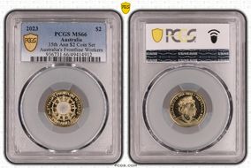 2023 $2 35th Ann $2 Coin Set Colorized Australia's Frontline Workers MS66