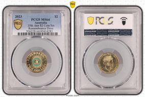 2023 $2 35th Ann $2 Coin Set Colorized Remembrance Dove MS64