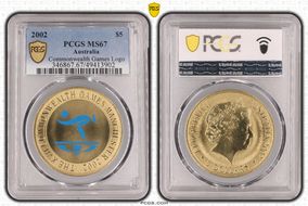 2002 $5 Commonwealth Games Logo MS67