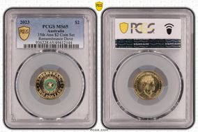 2023 $2 35th Ann $2 Coin Set Colorized Remembrance Dove MS65