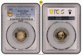 2023 $2 35th Ann $2 Coin Set Remembrance Poppy MS68